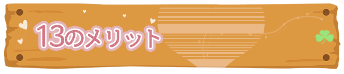 13のメリット